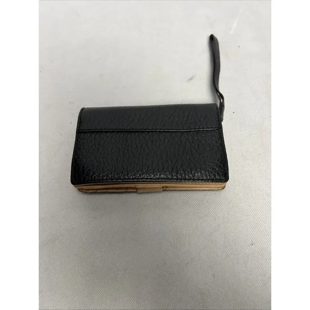 Kate Spade New York Black Saffiano Leather Wristlet Wallet Carryall